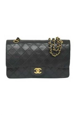 Chanel Vintage Vintage Tassen Pre-owned Medium Double Flap Bag Black -Goedkope Chanel Vintage winkel 011c4f323ba293253bdf3d8243e0dc24