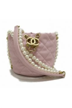 Chanel Vintage Vintage Tassen Pre-owned Matelasse Pearl Chain Bucket Bag Pink -Goedkope Chanel Vintage winkel 023a650f8a893caa7fdbe51462765ed8