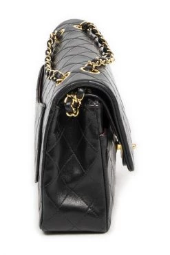 Chanel Vintage Vintage Tassen Pre-owned Medium Double Flap Bag Black