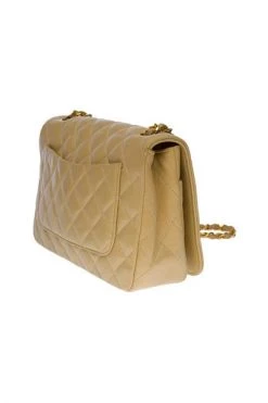 Chanel Vintage Vintage Tassen Pre-owned Leather Chanel-bags Beige -Goedkope Chanel Vintage winkel 035d360951228f34acc5e476e9951103