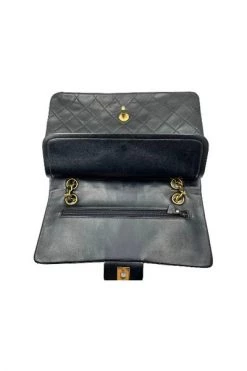 Chanel Vintage Vintage Tassen Pre-owned Medium Double Flap Bag Black -Goedkope Chanel Vintage winkel 05b8e5fdb72954e8c9d5a367ce784231