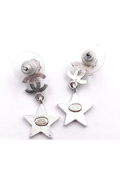 Chanel Vintage Vintage Sieraden Pre-owned Metal Earrings Gray 2 Chanel Vintage Vintage Sieraden Pre-owned Metal Earrings Gray - Afbeelding 2