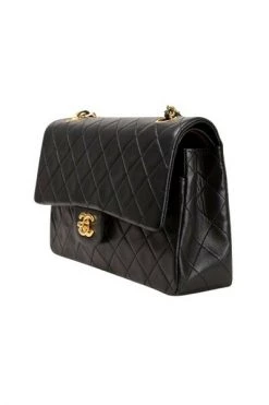 Chanel Vintage Vintage Tassen Pre-owned Medium Double Flap Bag Black