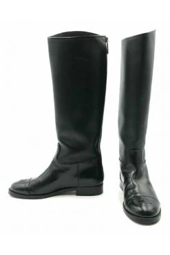 Chanel Vintage Vintage Schoenen Pre-owned Riding Boots In Leather Black 10 Chanel Vintage Vintage Schoenen Pre-owned Riding Boots In Leather Black -Goedkope Chanel Vintage winkel 08342900909c7501b95891e550e556e7
