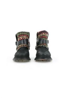 Chanel Vintage Vintage Schoenen PRE-OWNED Leather And Wool Boots Black