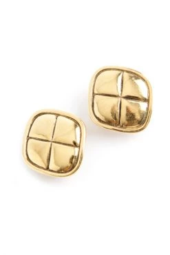 Chanel Vintage Vintage Sieraden Pre-owned Diamond Shaped Earclips Yellow -Goedkope Chanel Vintage winkel 1130118d299125ecff76f1f88699e45d