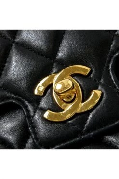 Chanel Vintage Vintage Tassen Pre-owned Leather Handbags Black