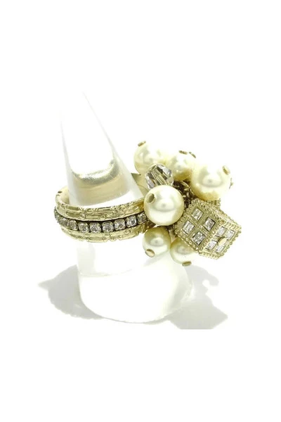 Chanel Vintage Vintage Sieraden Pre-owned Metal Rings Yellow 6 Chanel Vintage Vintage Sieraden Pre-owned Metal Rings Yellow - Afbeelding 6