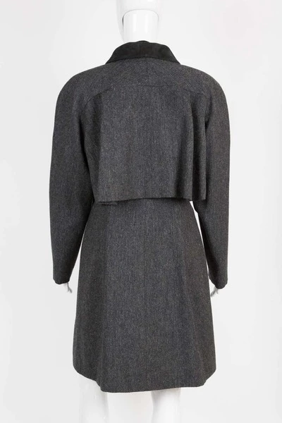 Chanel Vintage Vintage Jassen Pre-Owned Wool Coat Gray 3 Chanel Vintage Vintage Jassen Pre-Owned Wool Coat Gray - Afbeelding 3