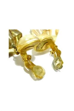 Chanel Vintage Vintage Sieraden Pre-owned Plastic Earrings Beige