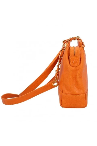 Chanel Vintage Vintage Tassen Pre-owned Leather Chanel-bags Orange 1 Chanel Vintage Vintage Tassen Pre-owned Leather Chanel-bags Orange