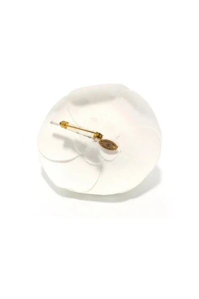 Chanel Vintage Vintage Sieraden Pre-owned Fabric Brooches White 2 Chanel Vintage Vintage Sieraden Pre-owned Fabric Brooches White - Afbeelding 2
