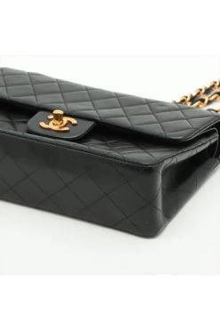 Chanel Vintage Vintage Tassen Black Leather Chanel Flap Bag Black -Goedkope Chanel Vintage winkel 18e4a7ebd3f1d738d7cce8e279e071a6