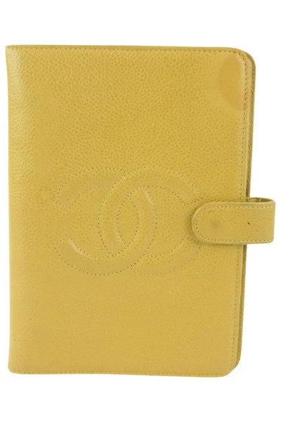 Chanel Vintage Vintage Accessoires Pre-owned Leather Home-office Yellow 2 Chanel Vintage Vintage Accessoires Pre-owned Leather Home-office Yellow - Afbeelding 2