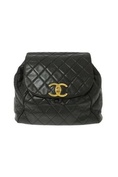 Chanel Vintage Vintage Tassen Pre-owned Leather Backpacks Black 2 Chanel Vintage Vintage Tassen Pre-owned Leather Backpacks Black - Afbeelding 2