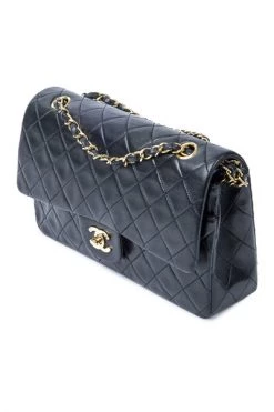 Chanel Vintage Vintage Tassen Pre-owned Medium Double Flap Bag Black -Goedkope Chanel Vintage winkel 1eb88dbc5932530b84d0a595656c0f8a