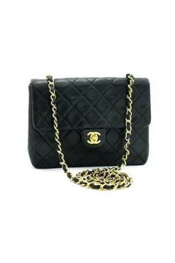 Chanel Vintage Vintage Tassen Pre-owned Leather Flap Bag Black