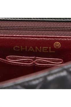 Chanel Vintage Vintage Tassen Pre-owned Timeless Lambskin Leather Double Flap Bag Black