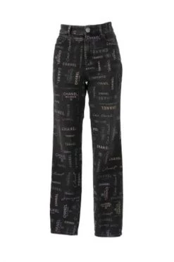 Chanel Vintage Vintage Broeken Pre-owned Fabric Jeans Black