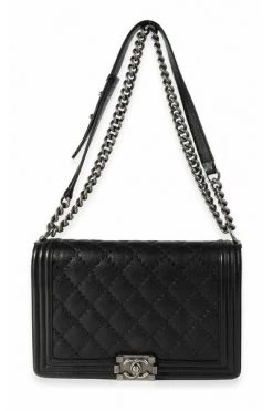 Chanel Vintage Vintage Tassen Chanel Black Quilted Whipstitch Calfskin New Boy Bag 4021190 Black -Goedkope Chanel Vintage winkel 26250843f185f4fec298976269921732