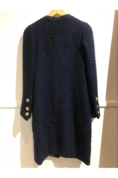 Chanel Vintage Vintage Tops Pre-owned Wool Outerwear Blue 1 Chanel Vintage Vintage Tops Pre-owned Wool Outerwear Blue