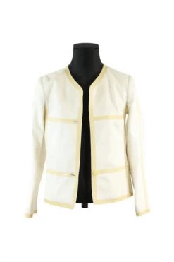 Chanel Vintage Vintage Jassen Pre-owned Leather Outerwear White