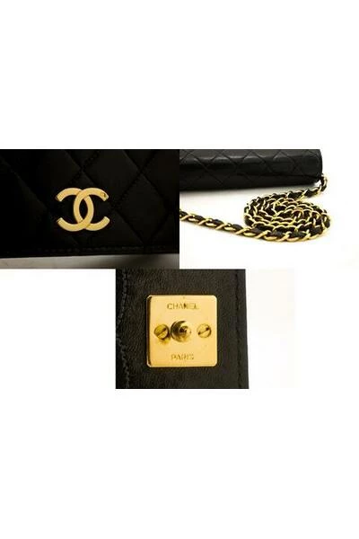 Chanel Vintage Vintage Tassen Pre-owned Leather Flap Bag Black 2 Chanel Vintage Vintage Tassen Pre-owned Leather Flap Bag Black - Afbeelding 2