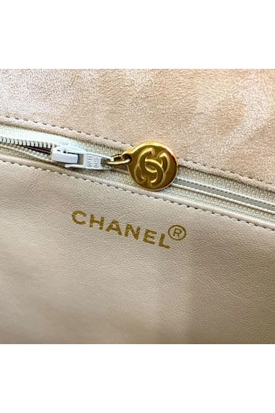 Chanel Vintage Vintage Tassen Pre-owned Suede Totes Beige 6 Chanel Vintage Vintage Tassen Pre-owned Suede Totes Beige - Afbeelding 6