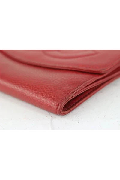 Chanel Vintage Vintage Accessoires Pre-owned Leather Wallets Red 4 Chanel Vintage Vintage Accessoires Pre-owned Leather Wallets Red - Afbeelding 4