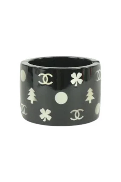 Chanel Vintage Vintage Sieraden Pre-owned Vinyl Chanel-jewelry Black 5 Chanel Vintage Vintage Sieraden Pre-owned Vinyl Chanel-jewelry Black - Afbeelding 5