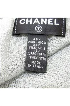 Chanel Vintage Vintage Accessoires Pre-owned Fabric Scarves Gray -Goedkope Chanel Vintage winkel 2b81363bfea84c7e8085d26ce2ac4bae