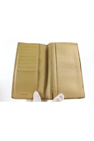 Chanel Vintage Vintage Accessoires Pre-owned Leather Wallets Beige 1 Chanel Vintage Vintage Accessoires Pre-owned Leather Wallets Beige
