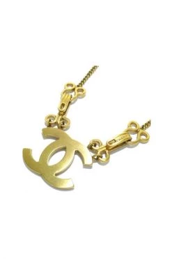 Chanel Vintage Vintage Sieraden Pre-owned Metal Necklaces Yellow