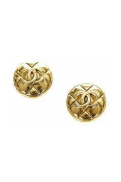 Chanel Vintage Vintage Sieraden Pre-Loved Chanel CC Clip On Earrings Yellow -Goedkope Chanel Vintage winkel 2f9be958febed54afa5eb934eb466054