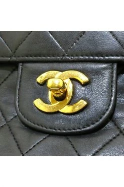 Chanel Vintage Vintage Tassen Pre-owned Medium Double Flap Bag Black