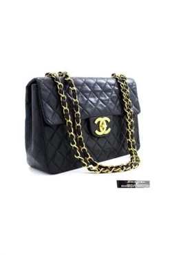 Chanel Vintage Vintage Tassen Pre-owned Classic Maxi 13; 2.55 Flap Chain Shoulder Bag Lamb Black -Goedkope Chanel Vintage winkel 30b3e47961a4c4f2831804f8764ffe9b