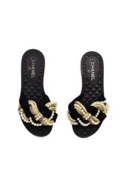 Chanel Vintage Vintage Schoenen Pre-owned Leather Sandals Black -Goedkope Chanel Vintage winkel 3346fa44f42465ca5cafd046536d1691