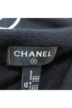 Chanel Vintage Vintage Accessoires Pre-owned Wool Scarves Black