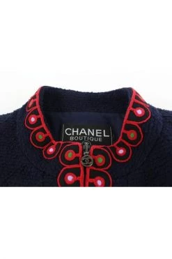 Chanel Vintage Vintage Jassen Pre-owned Wool Outerwear Blue -Goedkope Chanel Vintage winkel 366201080f69c3aface066dccd4699f1