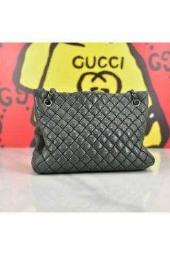 Chanel Vintage Vintage Tassen Pre-owned Bubble Quilt Shoulder Bag Gray
