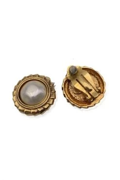 Chanel Vintage Vintage Sieraden Pre-owned Metal Earrings Yellow