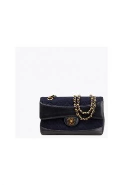 Chanel Vintage Vintage Tassen Pre-owned Canvas Flap Bag Blue
