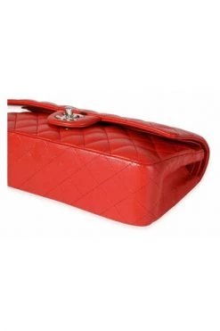 Chanel Vintage Vintage Tassen Chanel Red Quilted Lambskin Medium Classic Double Flap Bag Red