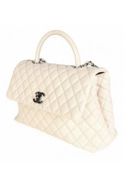 Chanel Vintage Vintage Tassen Chanel Light Beige Quilted Caviar Coco Top Handle Flap Bag 50249 Pink -Goedkope Chanel Vintage winkel 3b0f5f4777e06ef6b975a58e86b59b5d