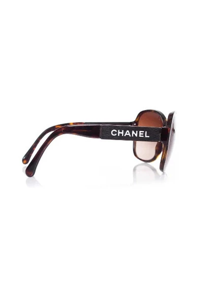 Chanel Vintage Vintage Accessoires Pre-owned Plastic Sunglasses Brown 4 Chanel Vintage Vintage Accessoires Pre-owned Plastic Sunglasses Brown - Afbeelding 4