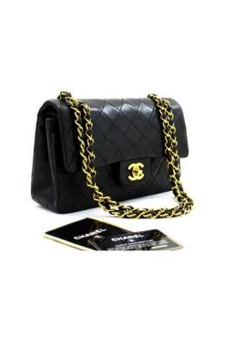 Chanel Vintage Vintage Tassen Pre-owned Leather Flap Bag Black -Goedkope Chanel Vintage winkel 3f10ed1802b30bc5a90be19d0ecb5846