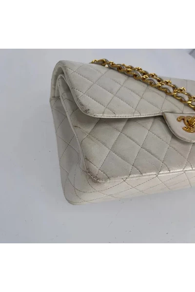 Chanel Vintage Vintage Tassen Pre-owned Leather Chanel-bags White 5 Chanel Vintage Vintage Tassen Pre-owned Leather Chanel-bags White - Afbeelding 5