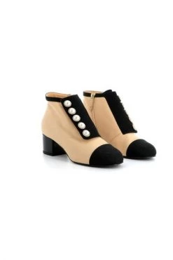 Chanel Vintage Vintage Schoenen Pre-owned Boots Beige