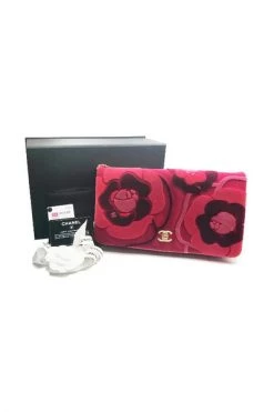 Chanel Vintage Vintage Tassen Pre-owned Velvet Chanel-bags Red