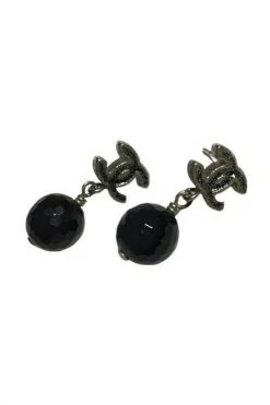 Chanel Vintage Vintage Sieraden Pre-owned Metal Earrings Gray